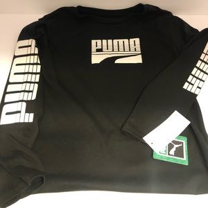 PUMA NWT BOYS SIZE L BLACK LONG SLEEVE T-SHIRT